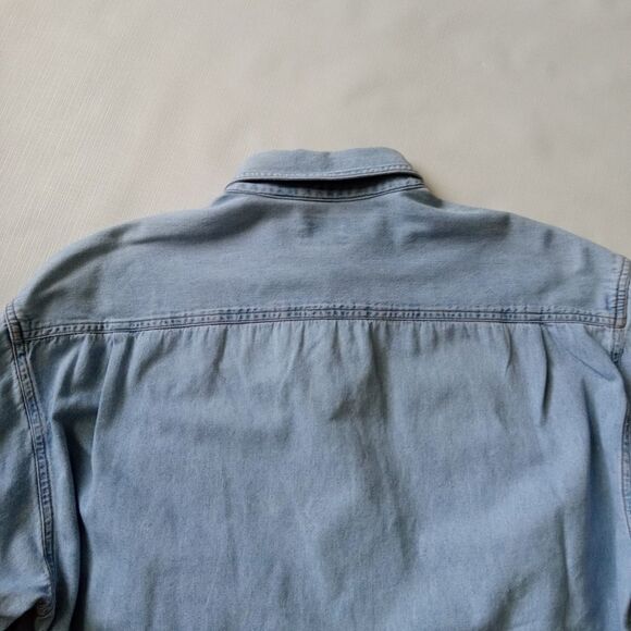 Texx Canada Light Wash NHL Calgary Flames Denim Button Down Shirt Men's Medium - Picture 14 of 14